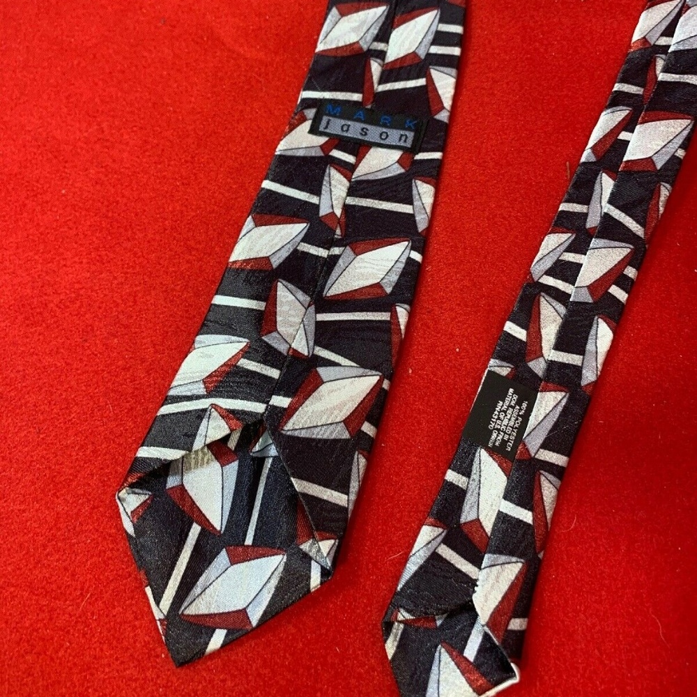 Boy's Silk Neck Tie by Mark Jason Black Silver